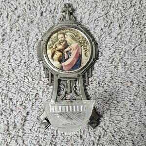 Vintage Holy Water Font Mary Joseph and Jesus